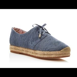 Joie Wallie-Denim Lace Up Espadrille Flats
